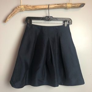 Valentino Navy Pleated A-line Skirt